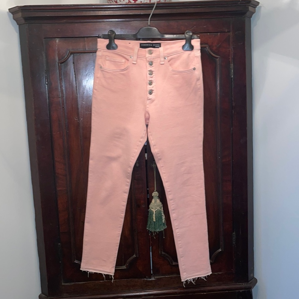 Veronica Beard Debbie Pink Skinny Jeans